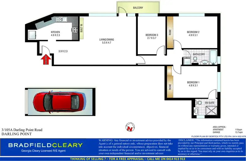 3/105A Darling Point Road, Darling Point Sold by Bradfield Badgerfox - image 1